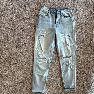 American Eagle Outfitters Distressed Skinny Jeans in Light Blue